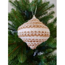 Ялинкова прикраса дзига з декором Ø80мм, ціна за набір 3 шт (SH295)